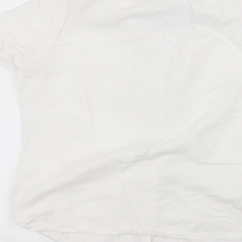 Womens UK Size 12 Marks and Spencer White Basic Button-Up