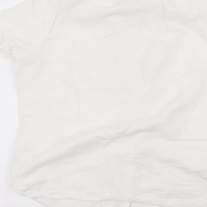 Womens UK Size 12 Marks and Spencer White Basic Button-Up