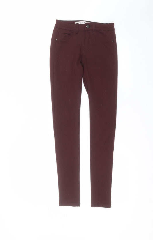 Denim & Co. Womens Red  Cotton Skinny Jeans Size 6 L27 in Regular