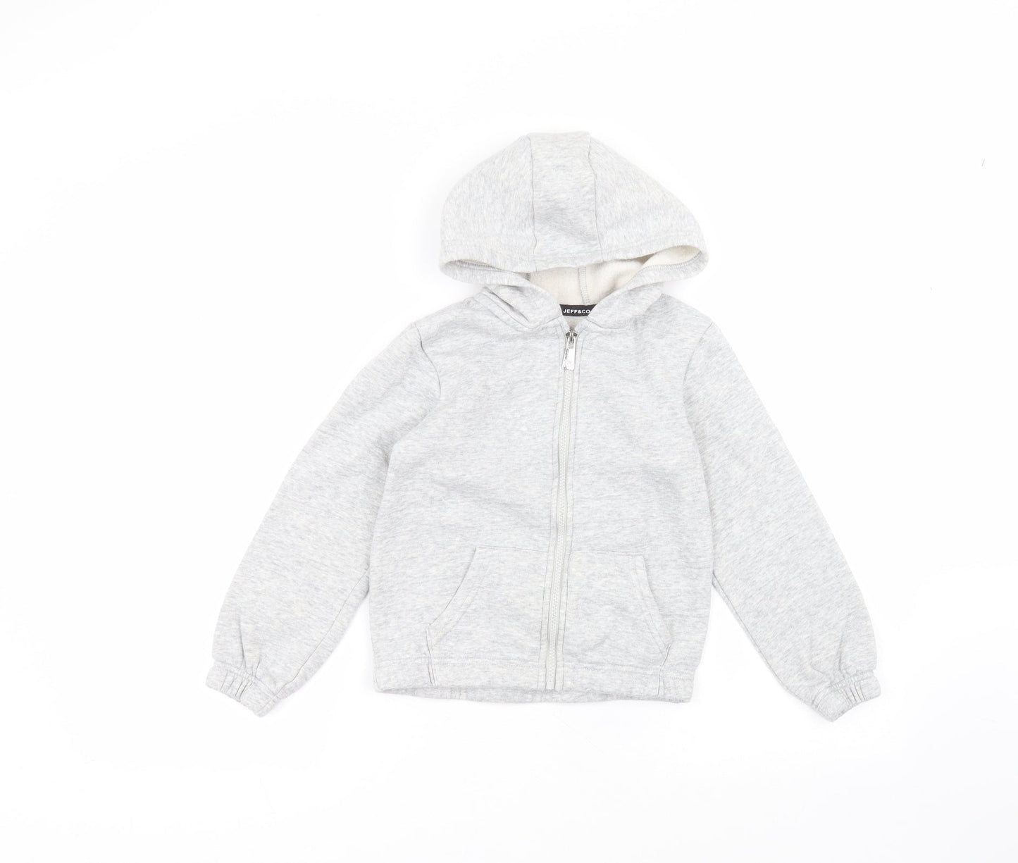 JEFF & CO Girls Grey  Cotton Full Zip Hoodie Size 7-8 Years