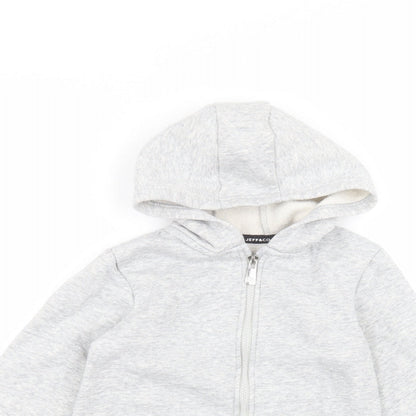 JEFF & CO Girls Grey  Cotton Full Zip Hoodie Size 7-8 Years