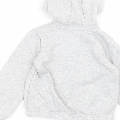 JEFF & CO Girls Grey  Cotton Full Zip Hoodie Size 7-8 Years