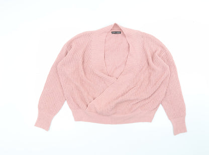 SheIn Womens Pink Round Neck  Polyester Pullover Jumper Size M