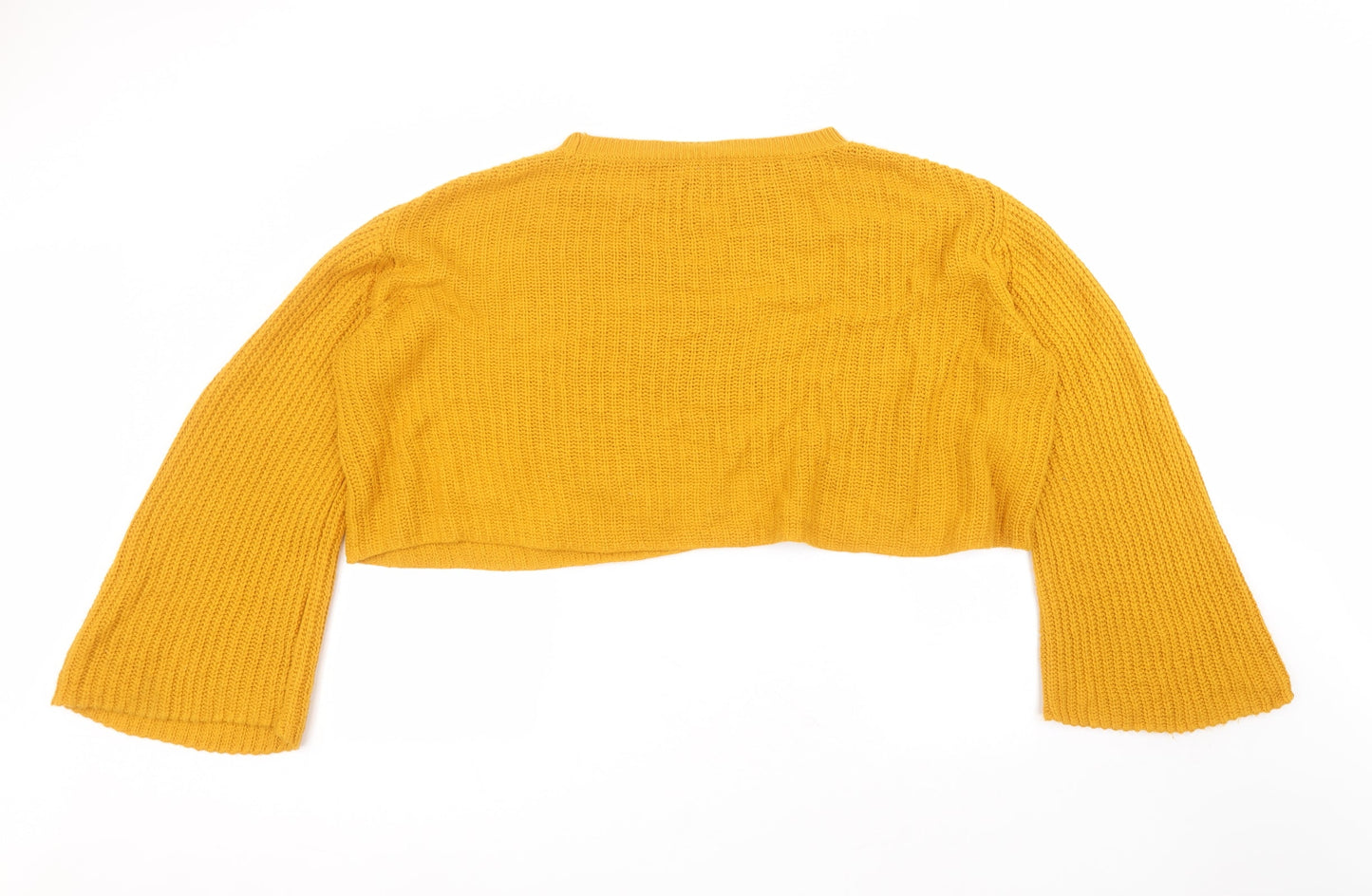Primark Womens Yellow Round Neck  Acrylic Pullover Jumper Size L