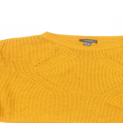 Primark Womens Yellow Round Neck  Acrylic Pullover Jumper Size L