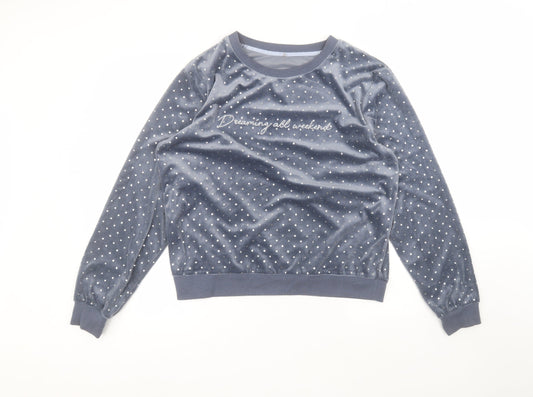 George Womens Blue Round Neck  Polyester Pullover Jumper Size 12