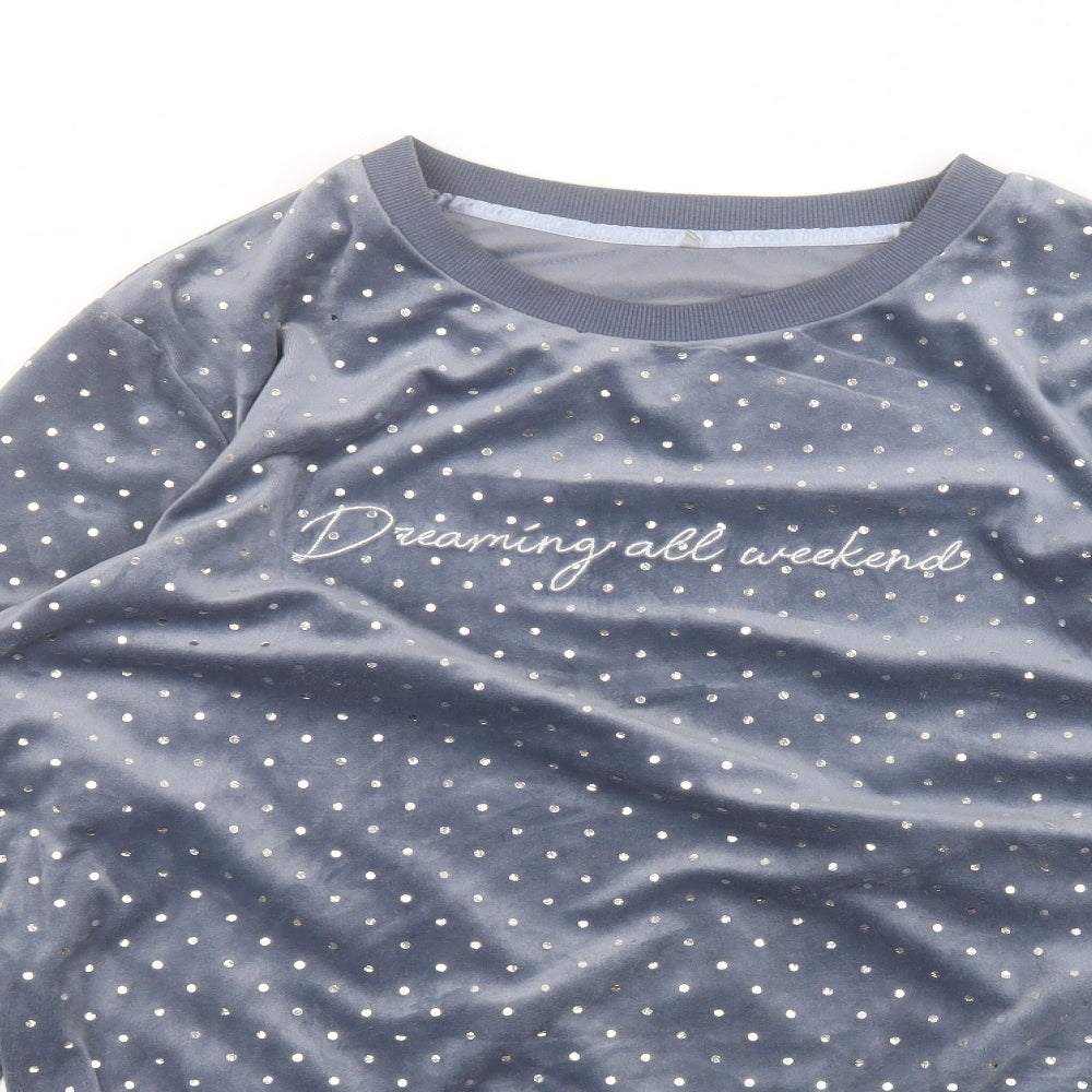 George Womens Blue Round Neck  Polyester Pullover Jumper Size 12