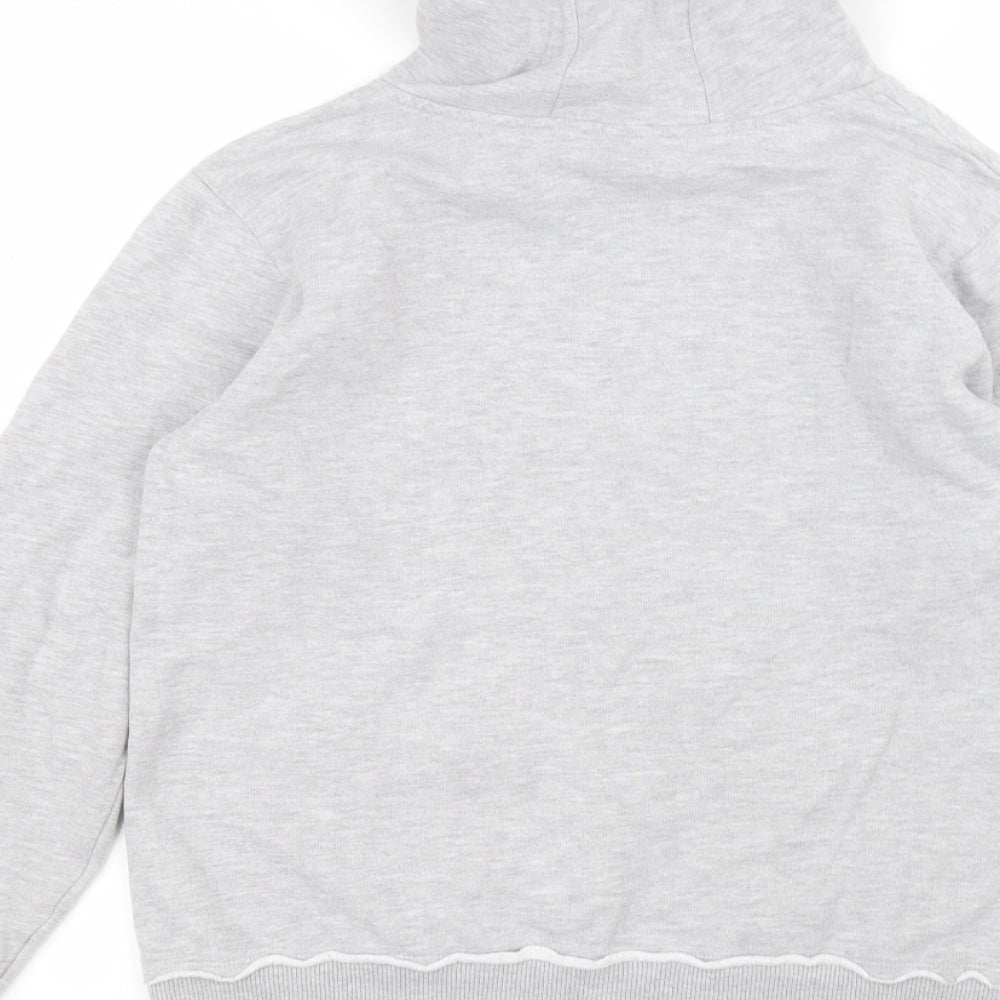 Brand and care label for Pineapple women’s grey cotton pullover hoodie, size M