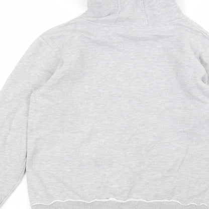 Brand and care label for Pineapple women’s grey cotton pullover hoodie, size M