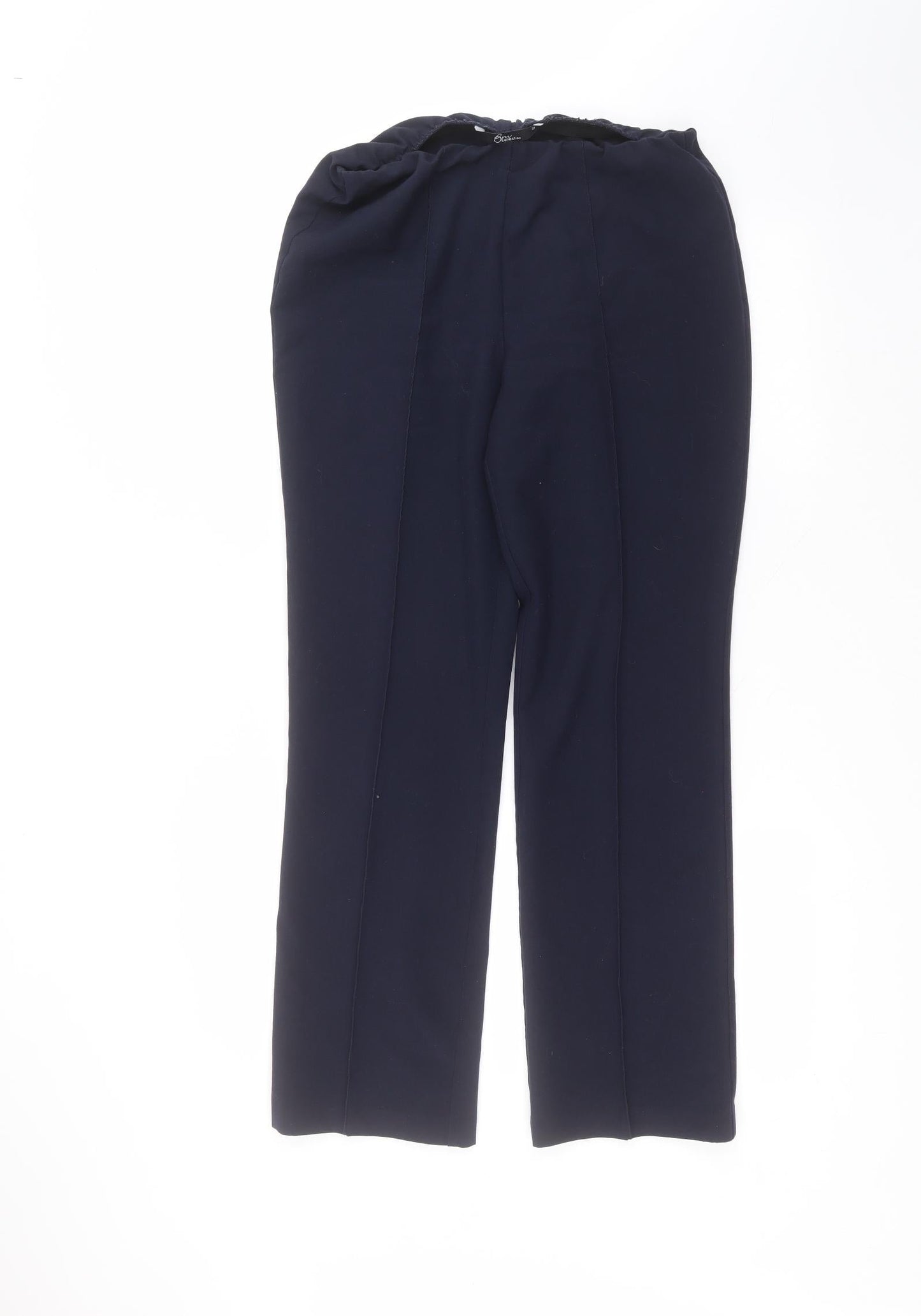 BM Womens Blue  Polyester Trousers  Size 10 L27 in Regular