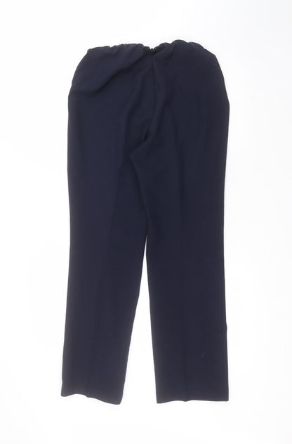 BM Womens Blue  Polyester Trousers  Size 10 L27 in Regular