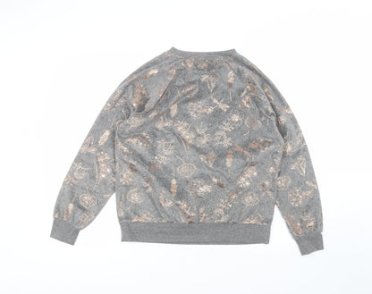 F&F Womens Grey Round Neck  Polyester Pullover Jumper Size S