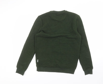 Back view of Peter Werth women’s green round neck polyester jumper, size S