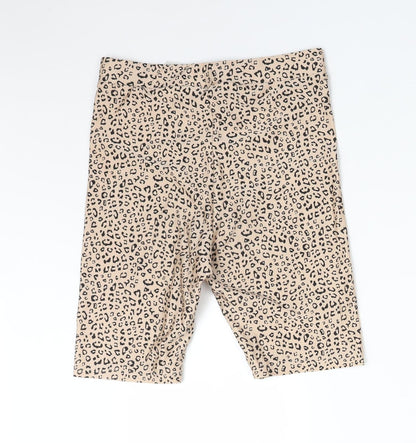 H&M Womens Multicoloured Animal Print Polyamide Biker Shorts Size S L8 in Regular