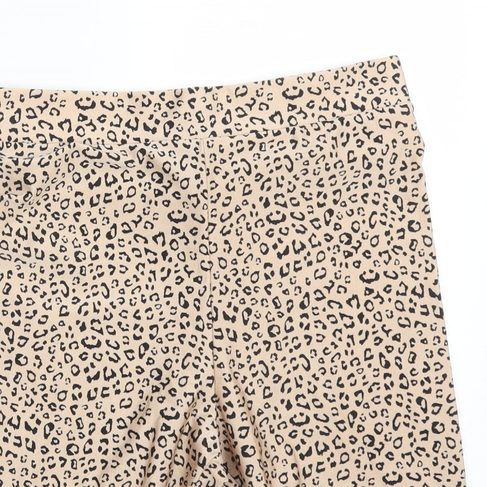H&M Womens Multicoloured Animal Print Polyamide Biker Shorts Size S L8 in Regular