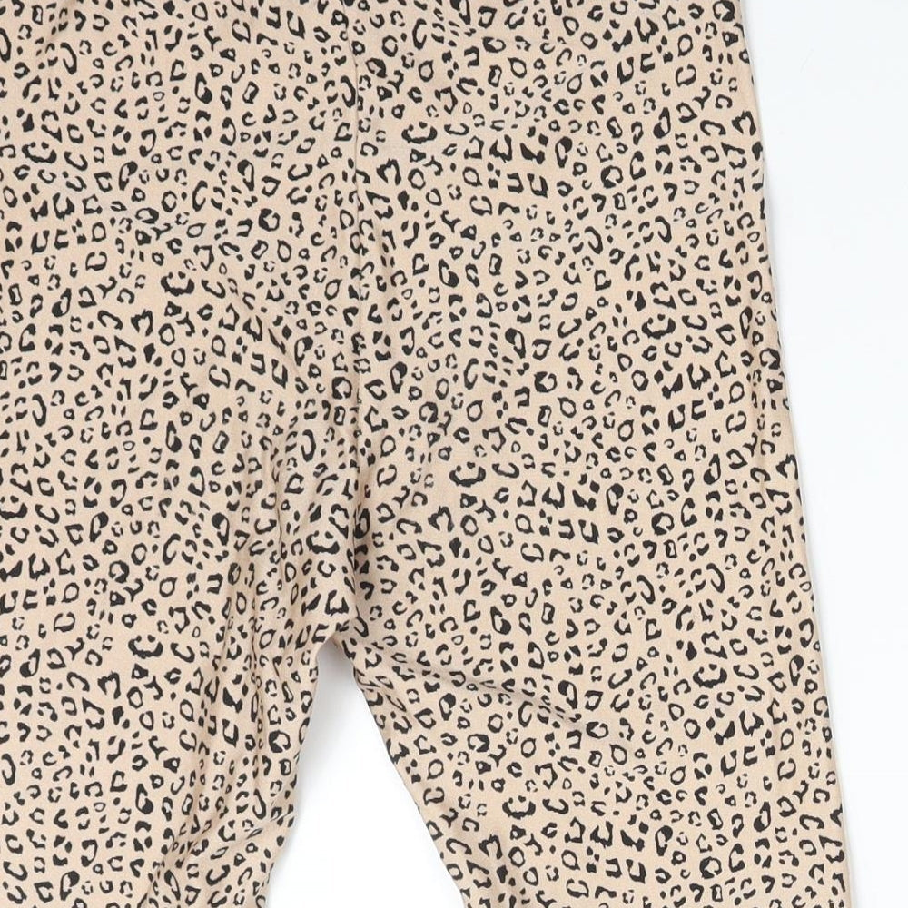 H&M Womens Multicoloured Animal Print Polyamide Biker Shorts Size S L8 in Regular