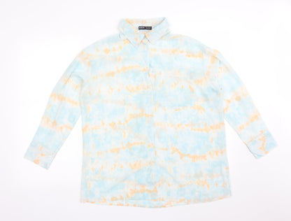 SheIn Womens Multicoloured  Polyester Basic Button-Up Size M Collared