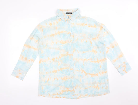 SheIn Womens Multicoloured  Polyester Basic Button-Up Size M Collared