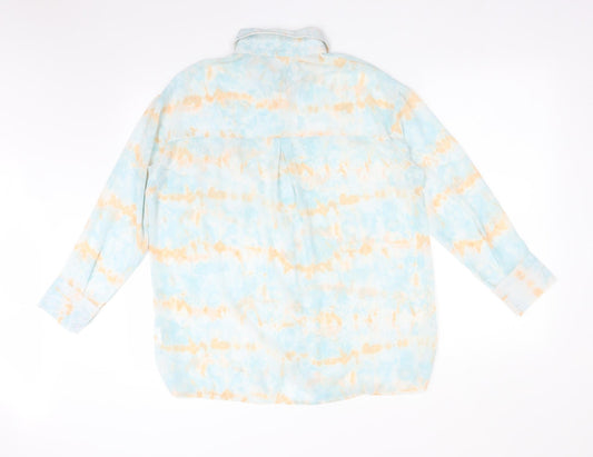 SheIn Womens Multicoloured  Polyester Basic Button-Up Size M Collared