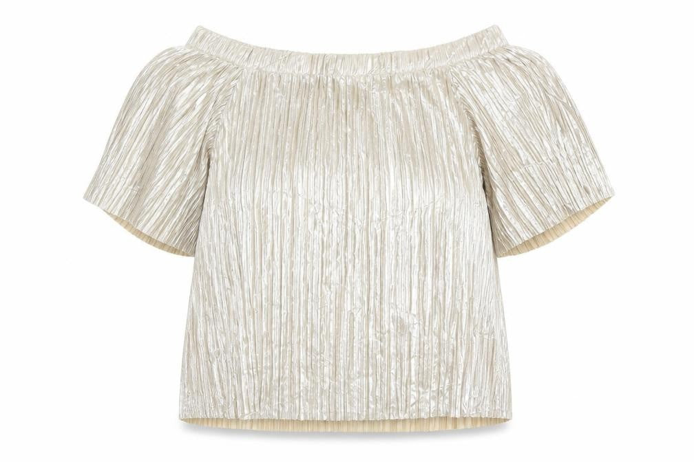 Womens UK Size 10 River Island Gold Basic T-Shirt