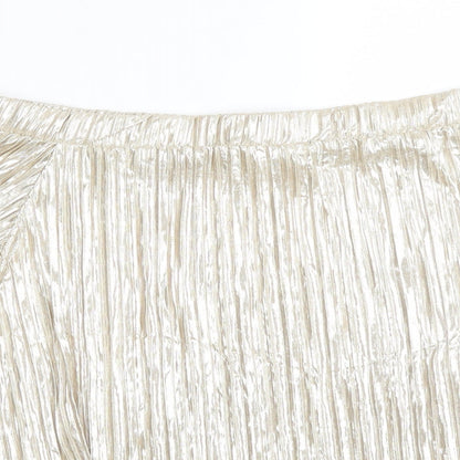 Womens UK Size 10 River Island Gold Basic T-Shirt