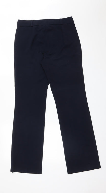 Womens UK Size 8 M&S Regular Fit Dress Pants Blue Trousers