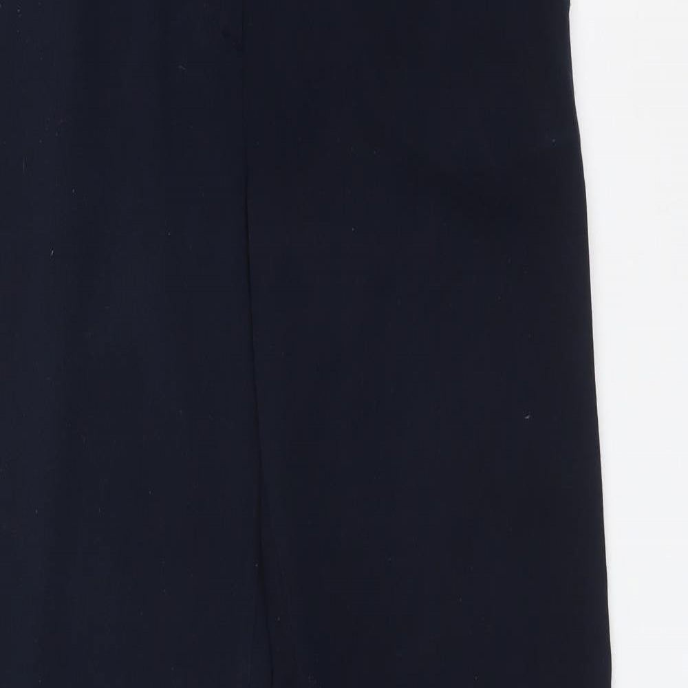 Womens UK Size 8 M&S Regular Fit Dress Pants Blue Trousers