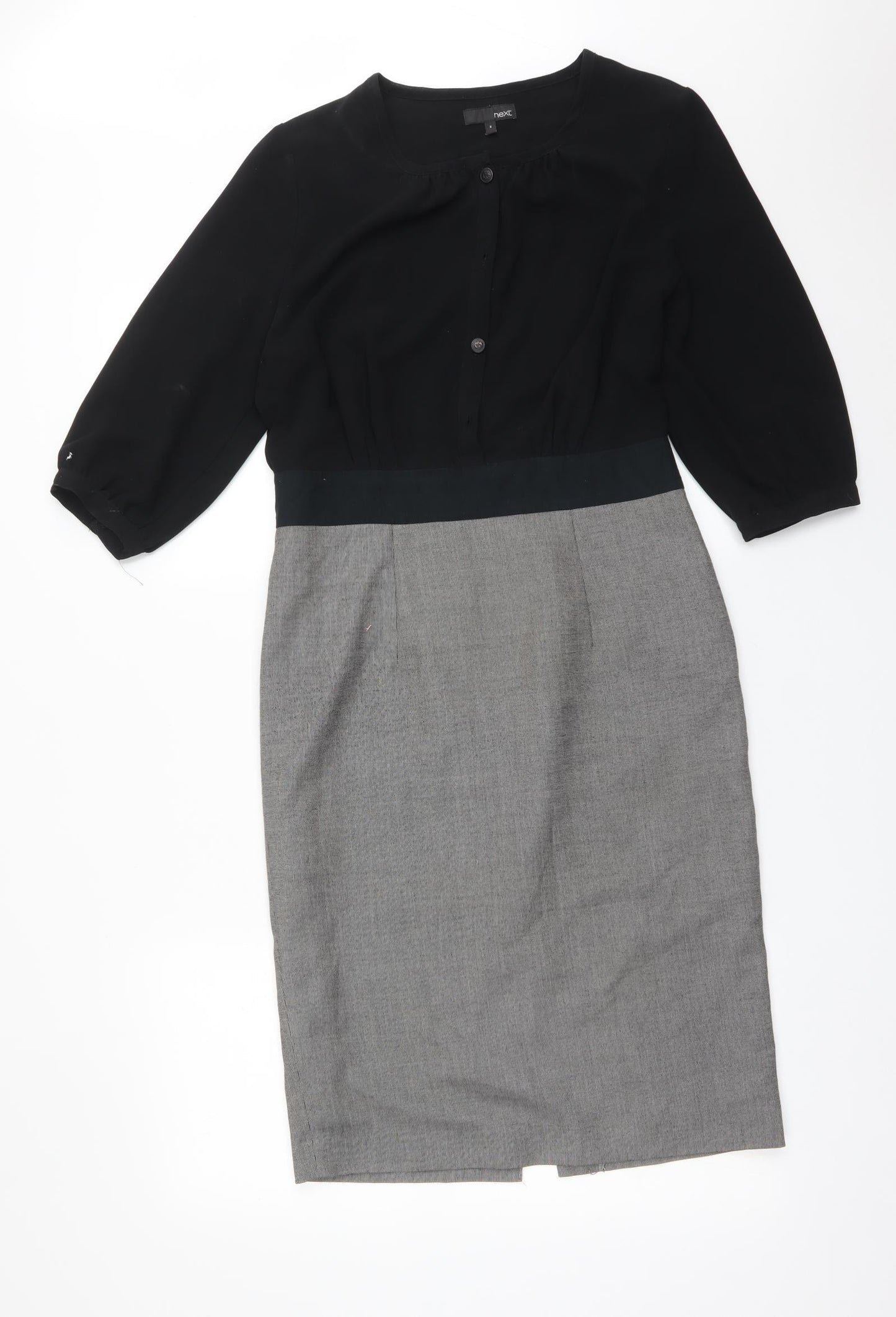 NEXT Womens Multicoloured Colourblock Polyester Pencil Dress  Size 8  Round Neck