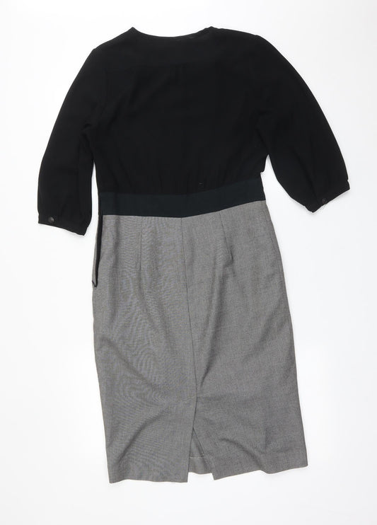 NEXT Womens Multicoloured Colourblock Polyester Pencil Dress  Size 8  Round Neck