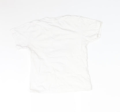 ELITE KIDS Girls White  Cotton Basic T-Shirt Size 4-5 Years Crew Neck  - MINNIE MOUSE