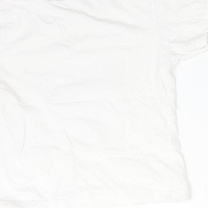 ELITE KIDS Girls White  Cotton Basic T-Shirt Size 4-5 Years Crew Neck  - MINNIE MOUSE