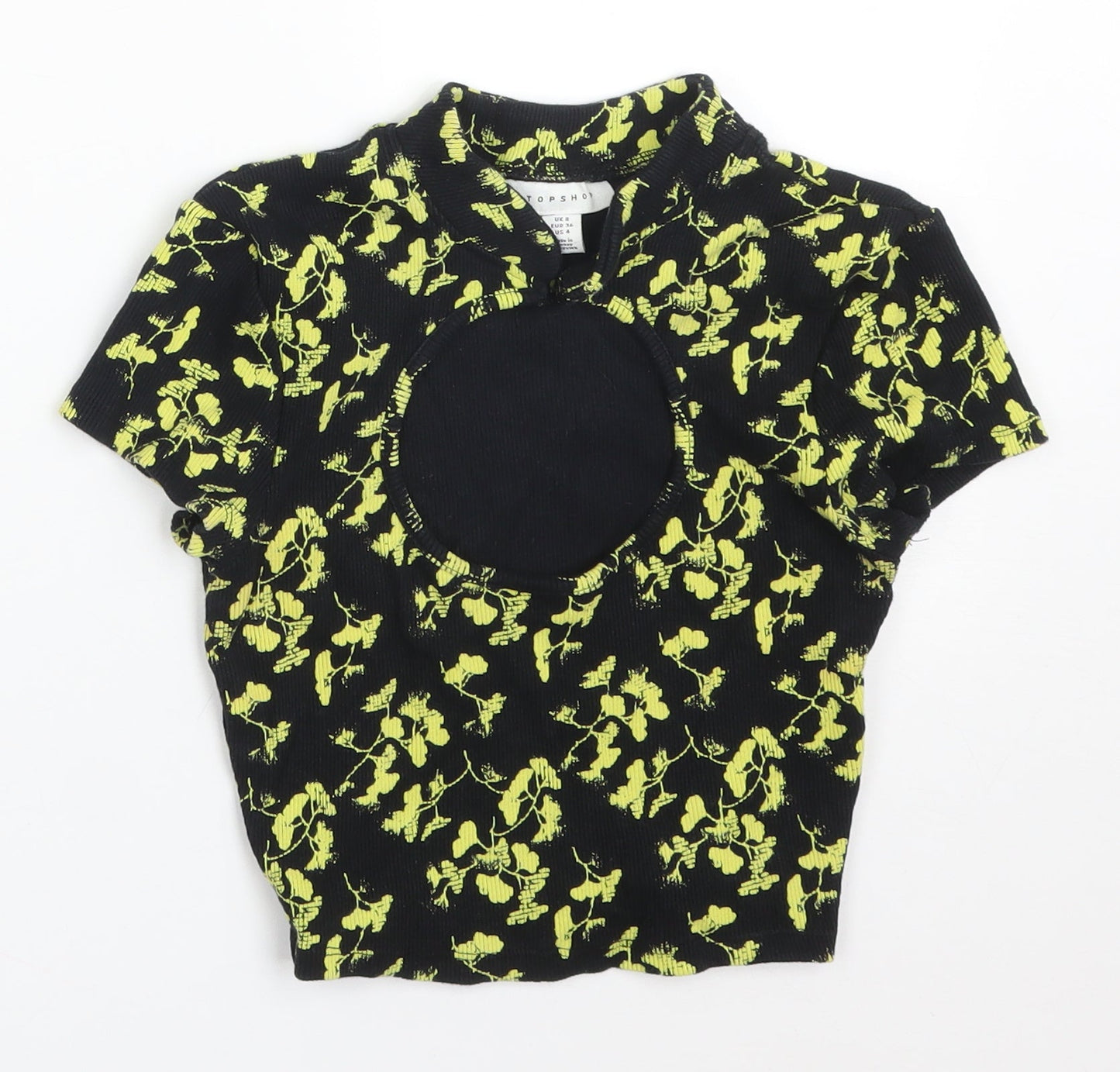 Womens UK Size 8 Topshop Multicoloured Basic T-Shirt