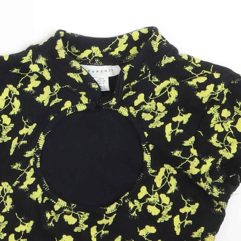 Womens UK Size 8 Topshop Multicoloured Basic T-Shirt