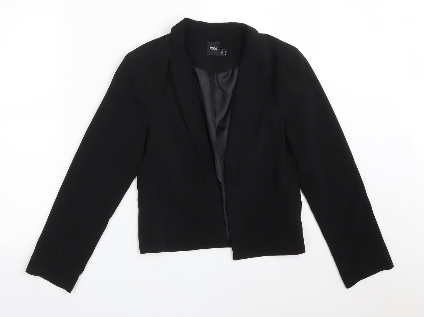 ASOS Womens Black  Polyester Jacket Blazer Size 8