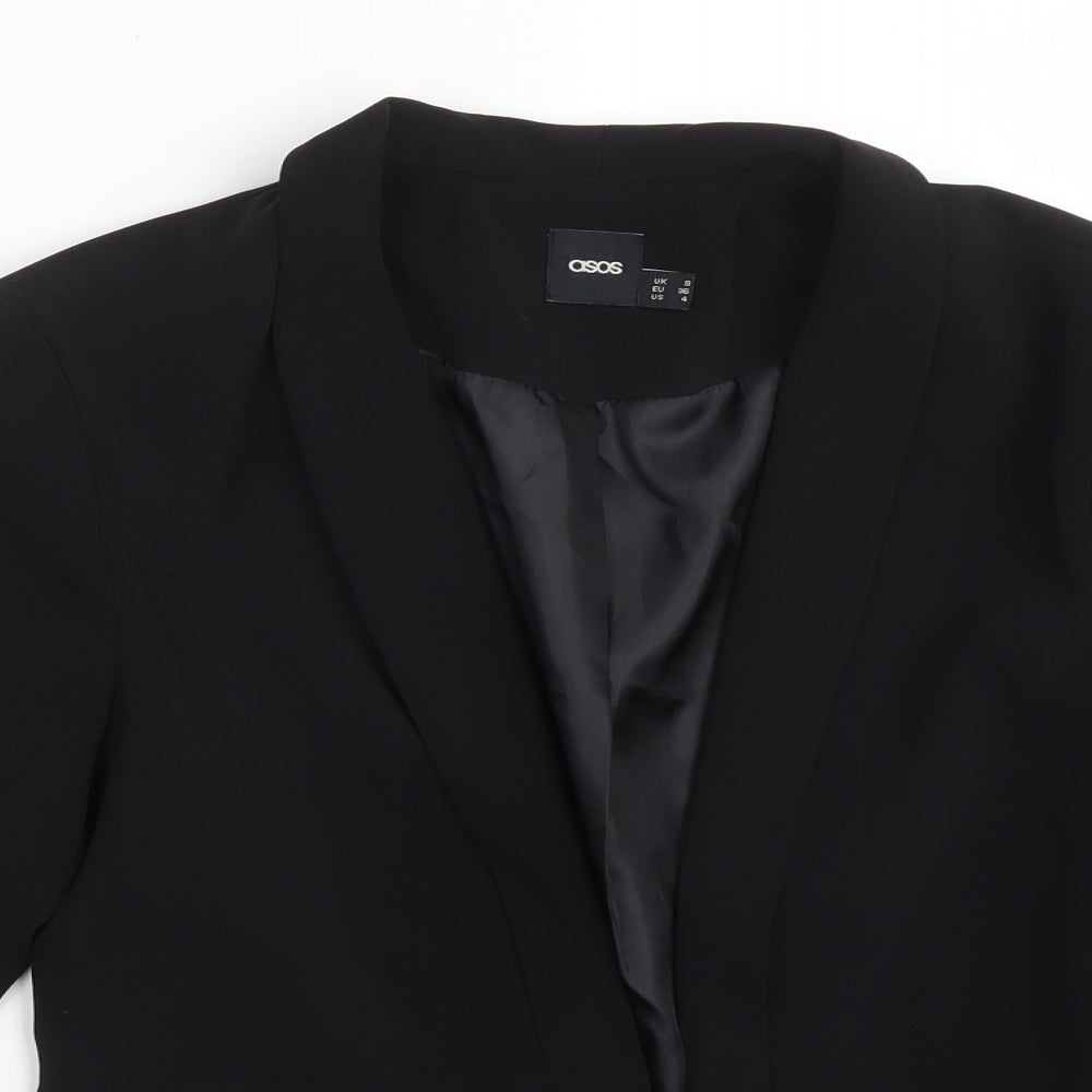 ASOS Womens Black  Polyester Jacket Blazer Size 8