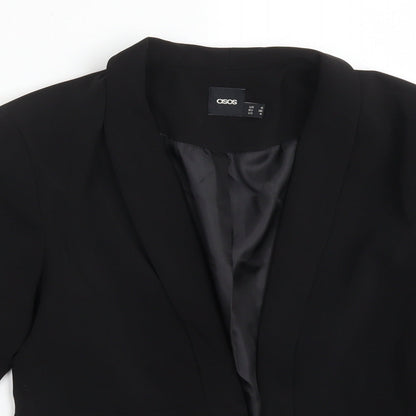 ASOS Womens Black  Polyester Jacket Blazer Size 8