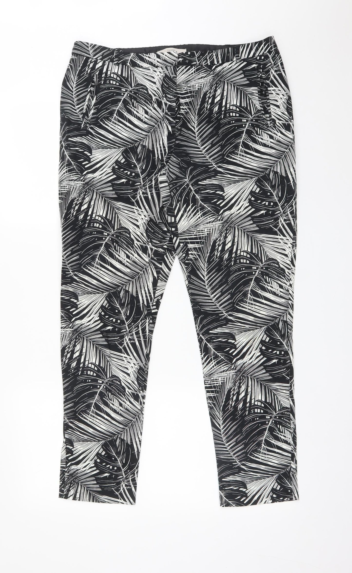 George Womens Multicoloured  Cotton Dress Pants Trousers Size 12 L27 in Regular  - LEAVES