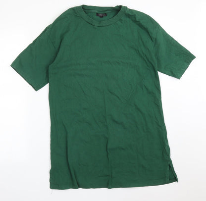Womens UK Size 10 Topshop Green Basic T-Shirt