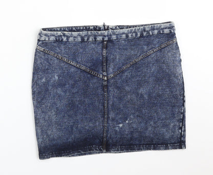 NOISY MAY  Womens Blue  Viscose Straight & Pencil Skirt Size 10