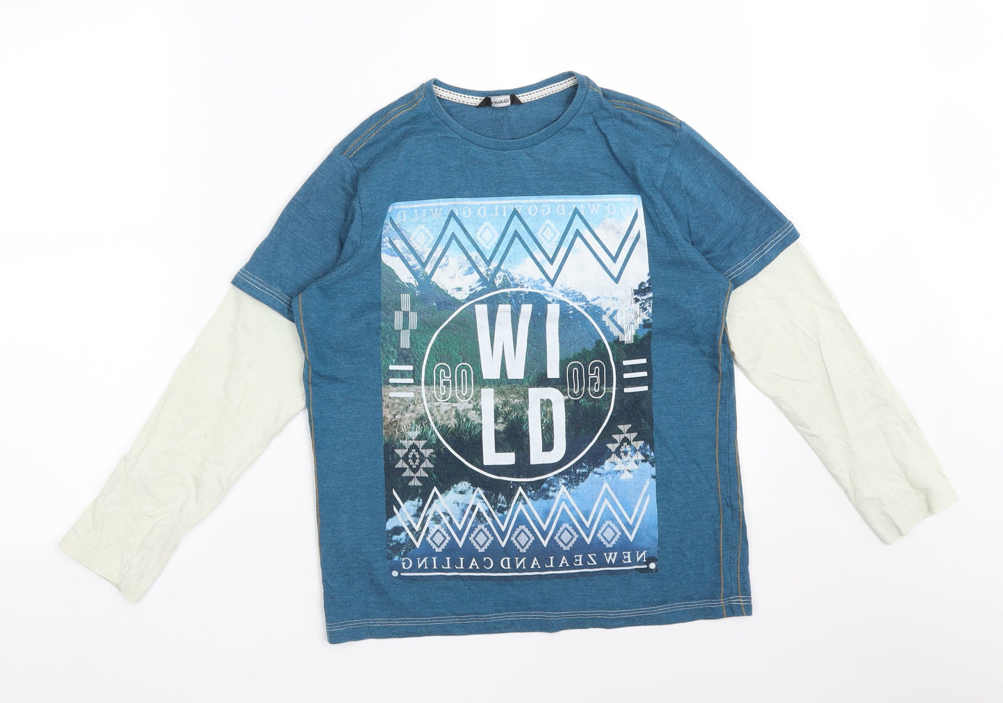George Boys Multicoloured  Cotton Basic T-Shirt Size 11-12 Years Round Neck