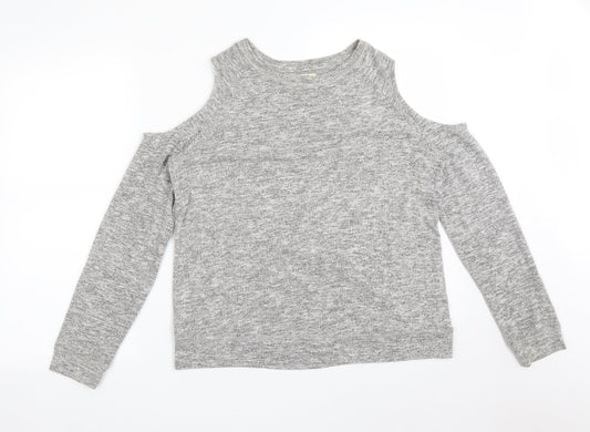 Papaya Womens Grey  Polyester Basic T-Shirt Size 14 Round Neck