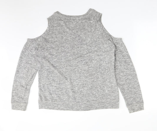 Papaya Womens Grey  Polyester Basic T-Shirt Size 14 Round Neck