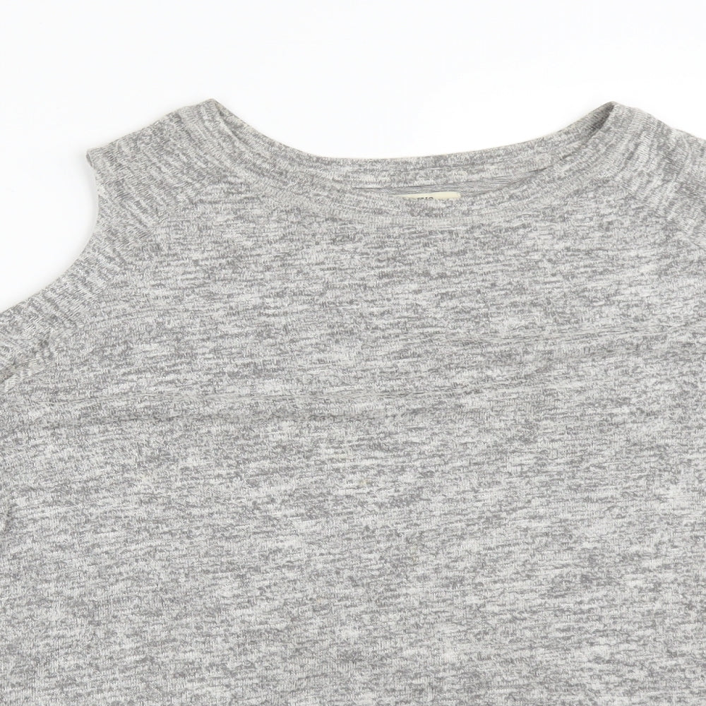 Papaya Womens Grey  Polyester Basic T-Shirt Size 14 Round Neck