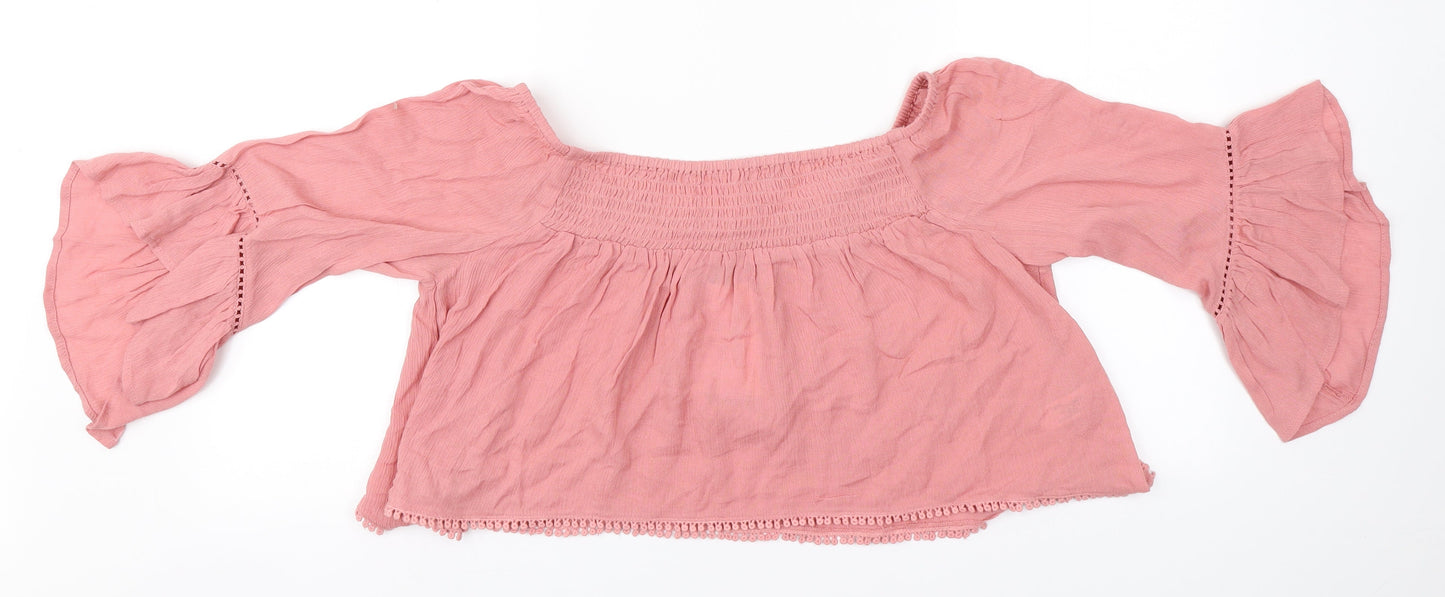 Womens UK Size 4 ASOS Pink Basic T-Shirt