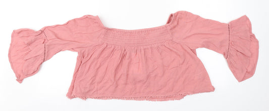 Womens UK Size 4 ASOS Pink Basic T-Shirt