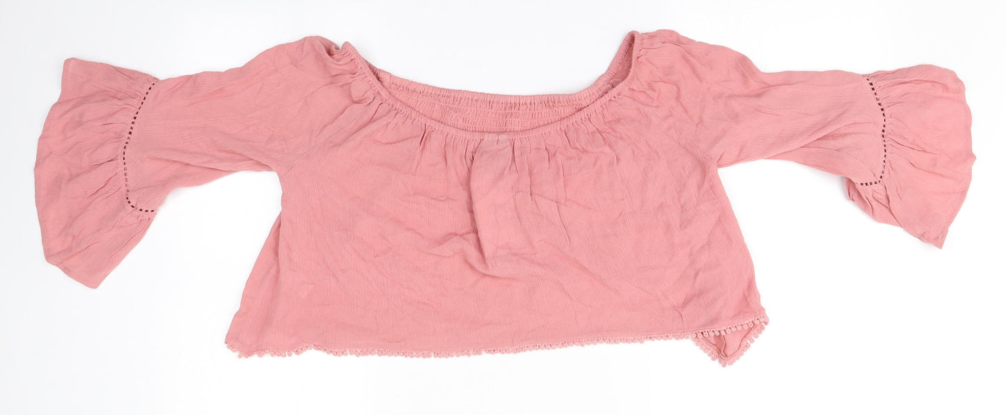Womens UK Size 4 ASOS Pink Basic T-Shirt