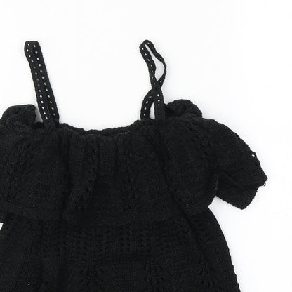 Topshop Womens Black  Acrylic A-Line  Size 8  Off the Shoulder