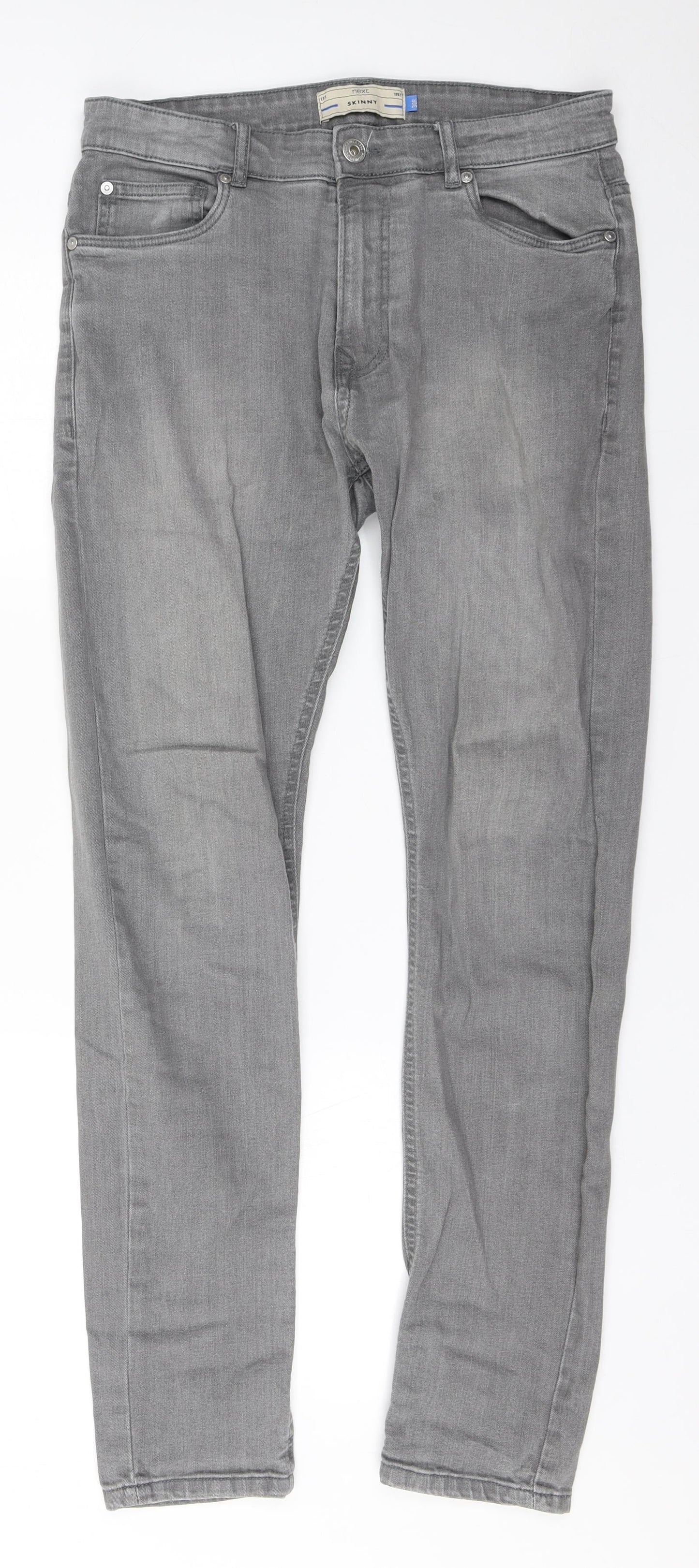 NEXT Womens Grey  Cotton Skinny Jeans Size 30 L30 in Regular