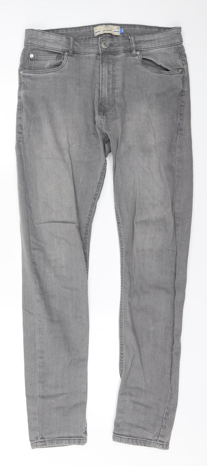 NEXT Womens Grey  Cotton Skinny Jeans Size 30 L30 in Regular