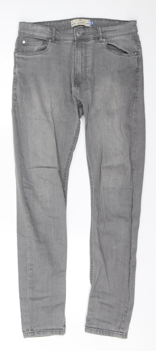 NEXT Womens Grey  Cotton Skinny Jeans Size 30 L30 in Regular